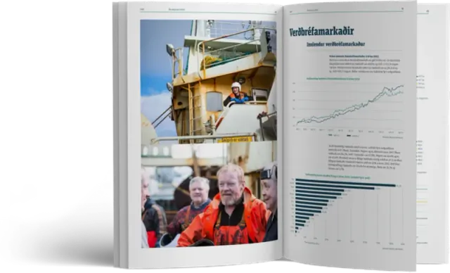 An open copy of Gildi's annual report